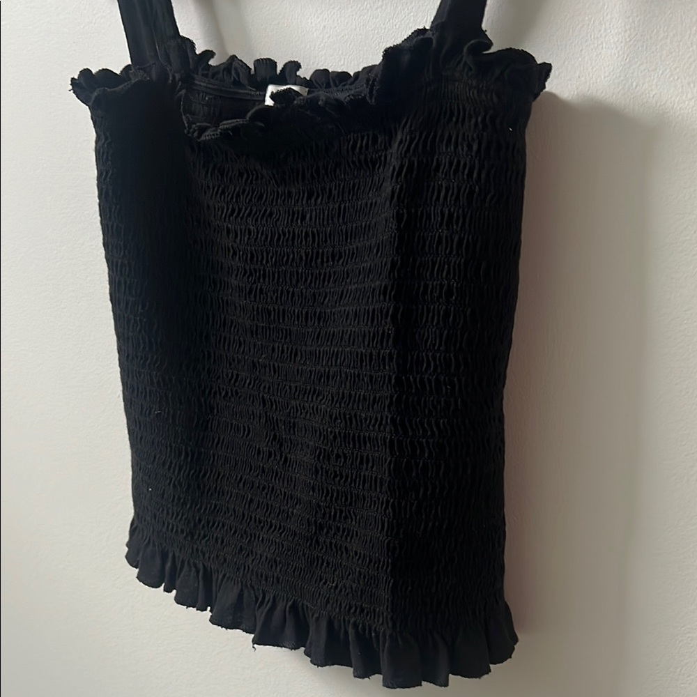 Black Ruffled Women's Top - Picture 5 of 5
